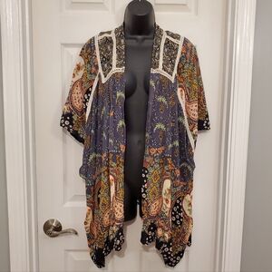 Umgee Bohemian Paisley Open-Front Top M/L